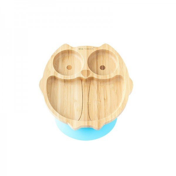 Plato de bambú buho