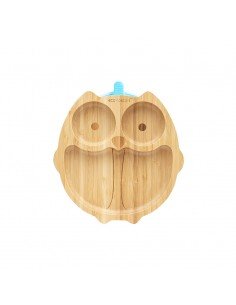 Plato de bambú buho