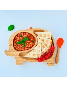 Plato de bambú elefante 2