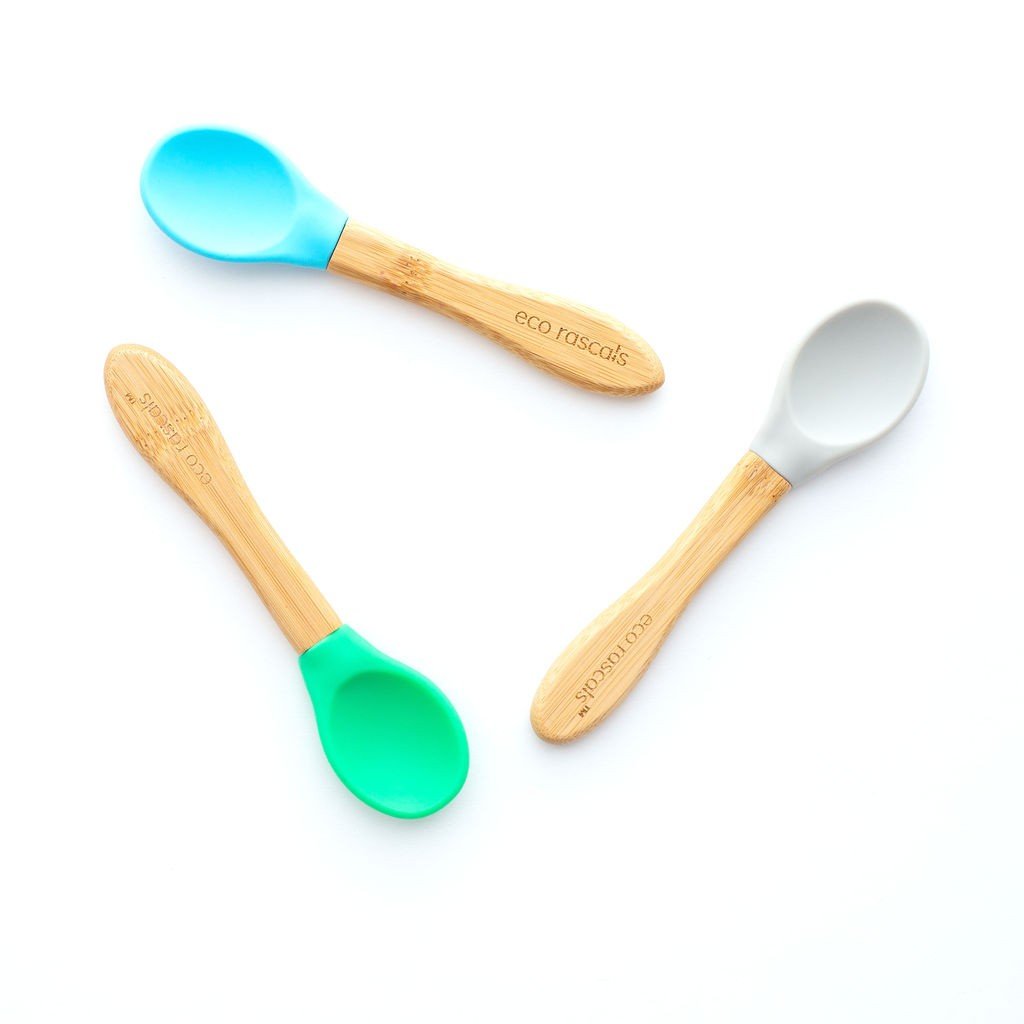 Cucharillas de bambú y silicona (tres unidades)