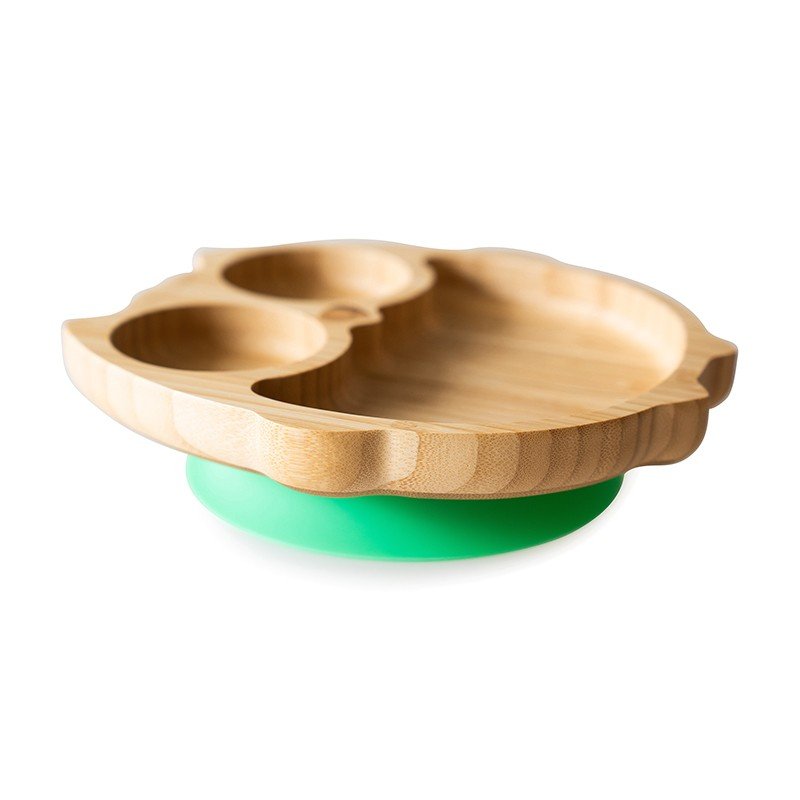 Plato de bambú buho
