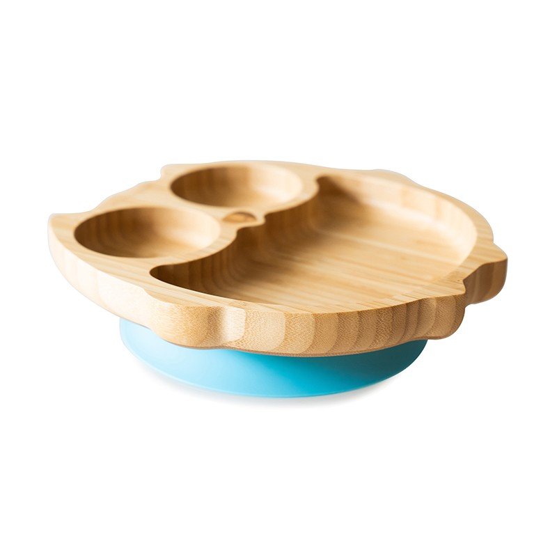 Plato de bambú buho