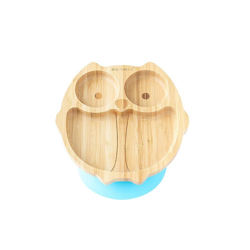 Plato de bambú buho