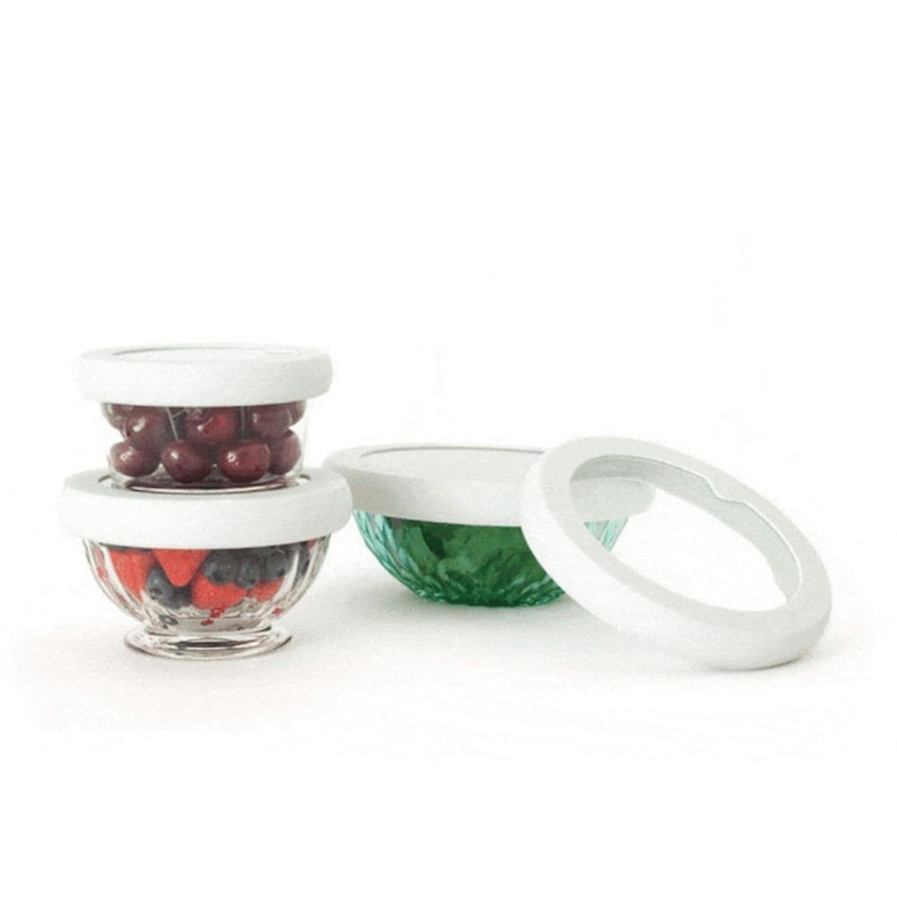 Tapas de cristal y silicona para bol
